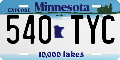 MN license plate 540TYC