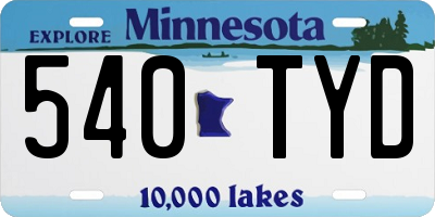 MN license plate 540TYD
