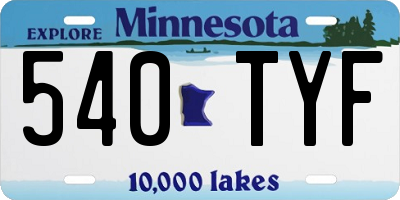 MN license plate 540TYF