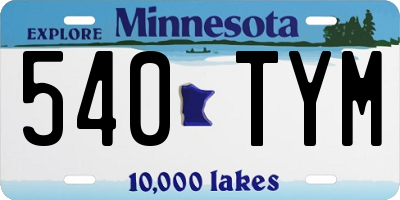 MN license plate 540TYM