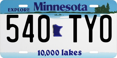 MN license plate 540TYO