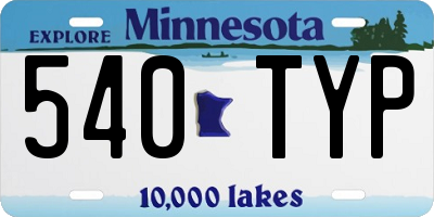 MN license plate 540TYP