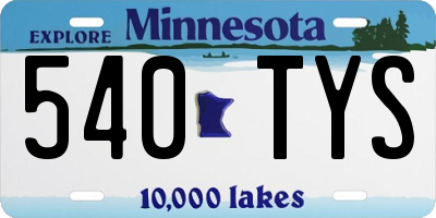 MN license plate 540TYS