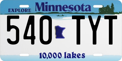 MN license plate 540TYT