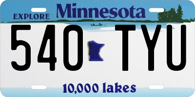 MN license plate 540TYU