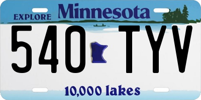 MN license plate 540TYV
