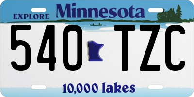MN license plate 540TZC