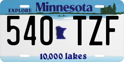 MN license plate 540TZF