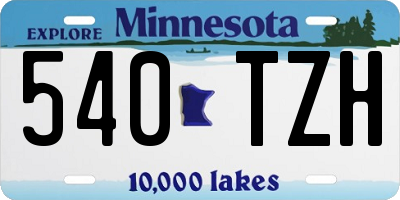 MN license plate 540TZH