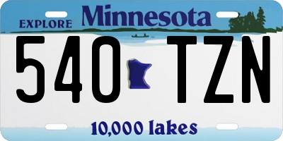 MN license plate 540TZN