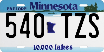 MN license plate 540TZS