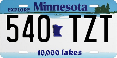 MN license plate 540TZT