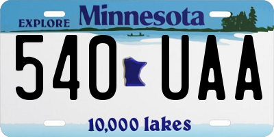 MN license plate 540UAA