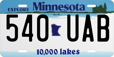 MN license plate 540UAB