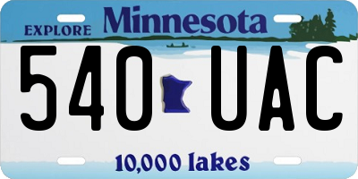 MN license plate 540UAC