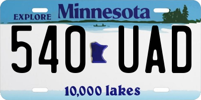 MN license plate 540UAD