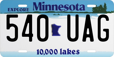 MN license plate 540UAG