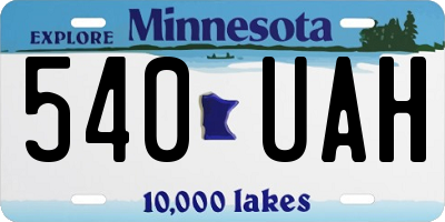 MN license plate 540UAH