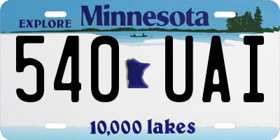 MN license plate 540UAI