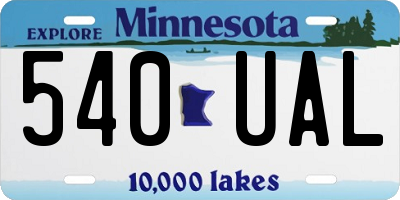 MN license plate 540UAL