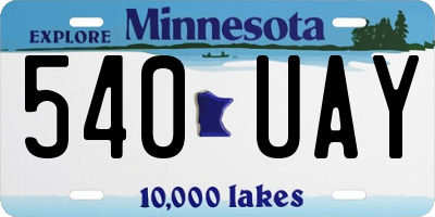 MN license plate 540UAY
