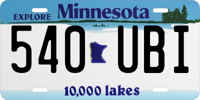 MN license plate 540UBI