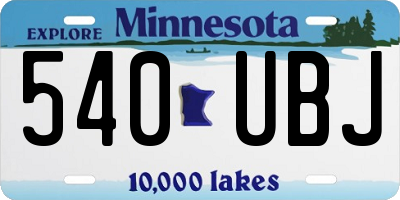 MN license plate 540UBJ