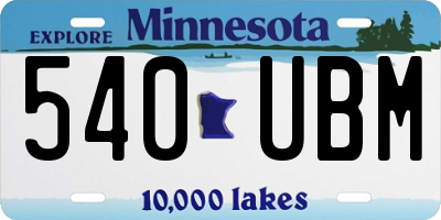 MN license plate 540UBM