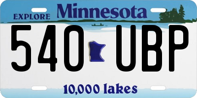 MN license plate 540UBP