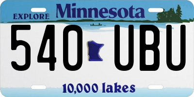 MN license plate 540UBU