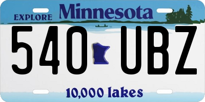 MN license plate 540UBZ