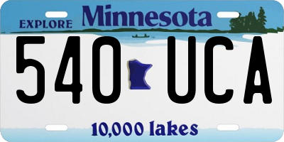 MN license plate 540UCA