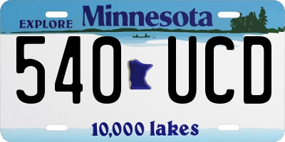 MN license plate 540UCD