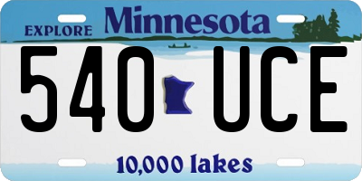 MN license plate 540UCE