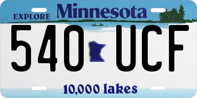 MN license plate 540UCF