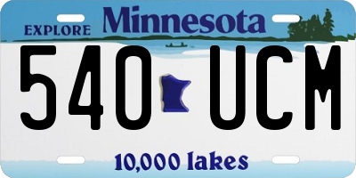 MN license plate 540UCM