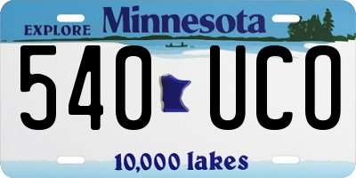 MN license plate 540UCO
