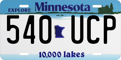 MN license plate 540UCP