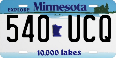 MN license plate 540UCQ