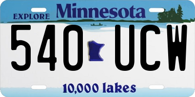MN license plate 540UCW