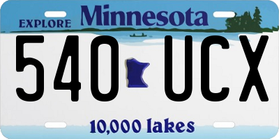 MN license plate 540UCX