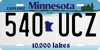 MN license plate 540UCZ
