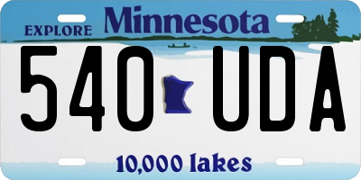 MN license plate 540UDA