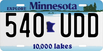 MN license plate 540UDD