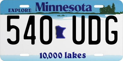 MN license plate 540UDG