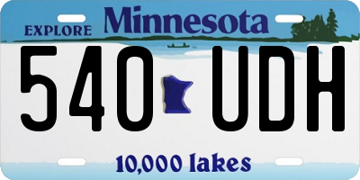 MN license plate 540UDH