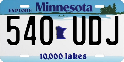 MN license plate 540UDJ