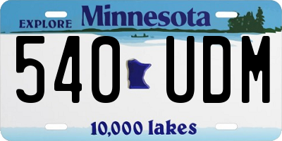 MN license plate 540UDM