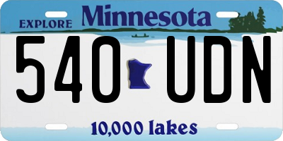 MN license plate 540UDN