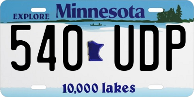 MN license plate 540UDP
